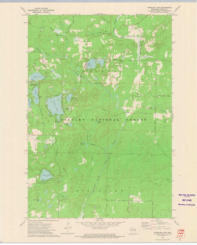 United States Geological Survey Wheeler Lake, WI (1972, 24000-Scale) digital map