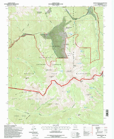 United States Geological Survey Wheeler Peak, NM (1995, 24000-Scale) digital map