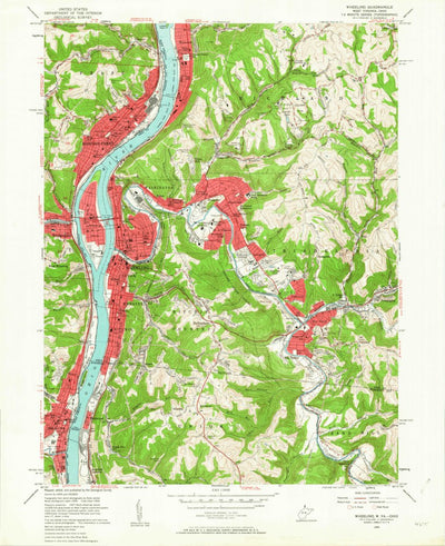 United States Geological Survey Wheeling, WV-OH (1956, 24000-Scale) digital map