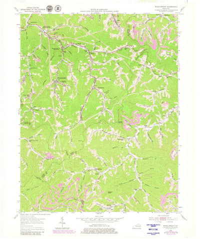 United States Geological Survey Wheelwright, KY (1954, 24000-Scale) digital map