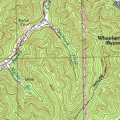 United States Geological Survey Wheelwright, KY (1992, 24000-Scale) digital map