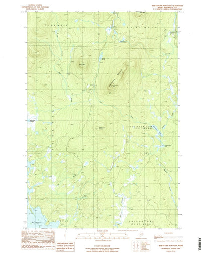 United States Geological Survey Whetstone Mountain, ME (1989, 24000-Scale) digital map