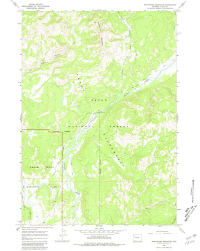United States Geological Survey Whetstone Mountain, WY (1965, 24000-Scale) digital map