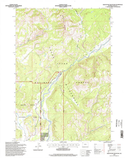 United States Geological Survey Whetstone Mountain, WY (1996, 24000-Scale) digital map
