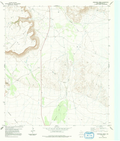 United States Geological Survey Whirlwind Spring, TX (1983, 24000-Scale) digital map