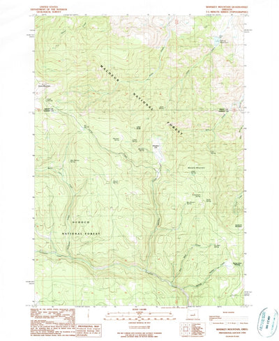 United States Geological Survey Whiskey Mountain, OR (1990, 24000-Scale) digital map