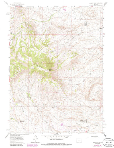 United States Geological Survey Whiskey Peak, WY (1962, 24000-Scale) digital map