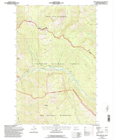 United States Geological Survey Whitcomb Peak, MT (1994, 24000-Scale) digital map