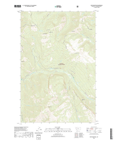 United States Geological Survey Whitcomb Peak, MT (2020, 24000-Scale) digital map