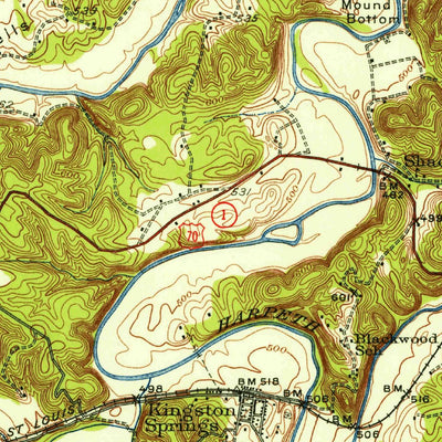 United States Geological Survey White Bluff, TN (1930, 62500-Scale) digital map