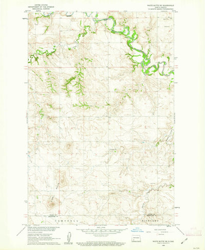 United States Geological Survey White Butte NE, ND (1960, 24000-Scale) digital map