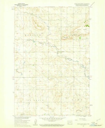 United States Geological Survey White Butte West, ND (1960, 24000-Scale) digital map