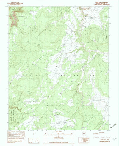 United States Geological Survey White Clay, AZ (1983, 24000-Scale) digital map