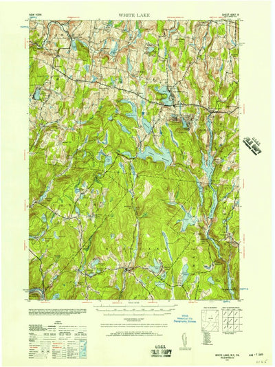 United States Geological Survey White Lake, NY-PA (1942, 62500-Scale) digital map