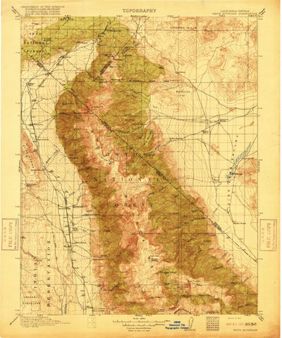 United States Geological Survey White Mountain, CA-NV (1917, 125000-Scale) digital map