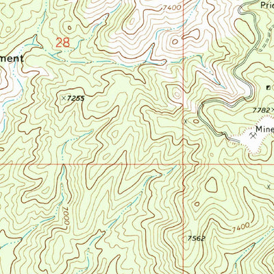 United States Geological Survey White Oaks North, NM (1973, 24000-Scale) digital map