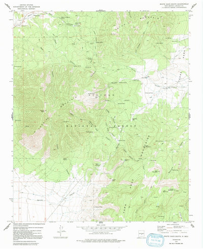 United States Geological Survey White Oaks South, NM (1973, 24000-Scale) digital map