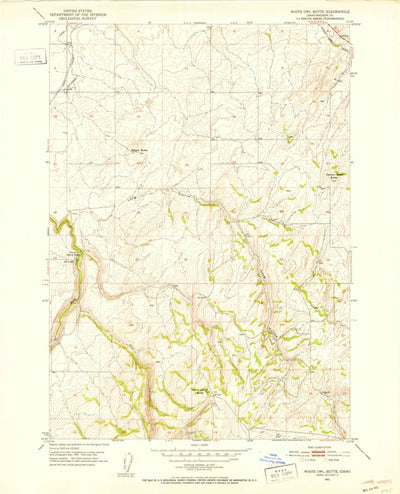 United States Geological Survey White Owl Butte, ID (1951, 24000-Scale) digital map