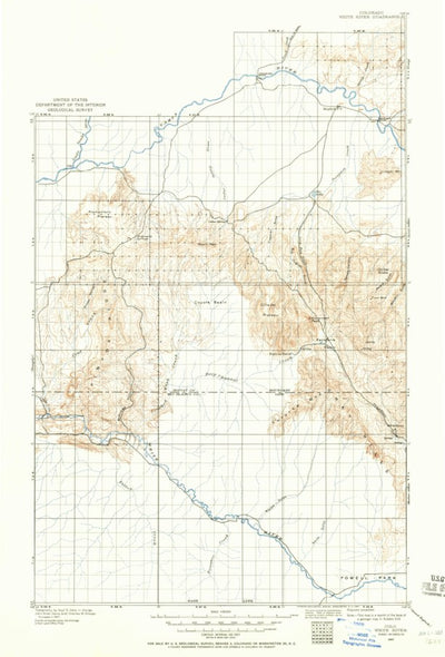 United States Geological Survey White River, CO (1907, 125000-Scale) digital map
