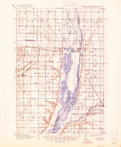 United States Geological Survey White Rock, SD-MN-ND (1918, 62500-Scale) digital map