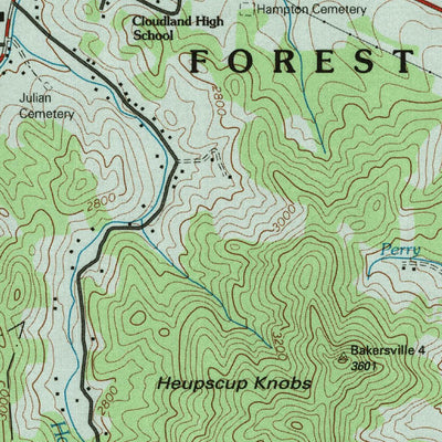 United States Geological Survey White Rocks Mountain, TN-NC (1994, 24000-Scale) digital map