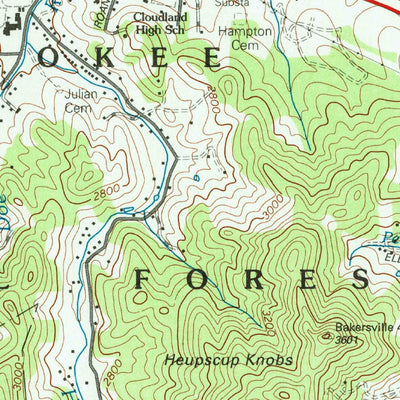United States Geological Survey White Rocks Mountain, TN-NC (2003, 24000-Scale) digital map
