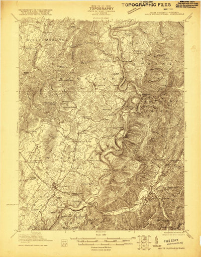United States Geological Survey White Sulpher Springs, WV-VA (1921, 48000-Scale) digital map