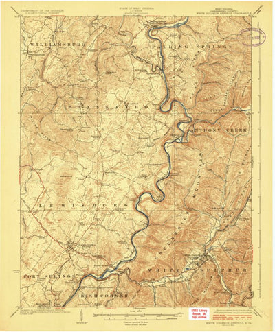 United States Geological Survey White Sulpher Springs, WV-VA (1923, 62500-Scale) digital map