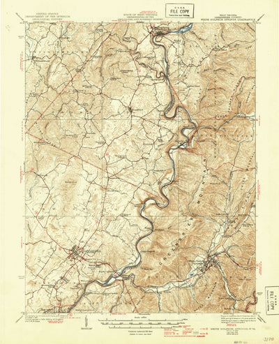 United States Geological Survey White Sulpher Springs, WV-VA (1939, 62500-Scale) digital map