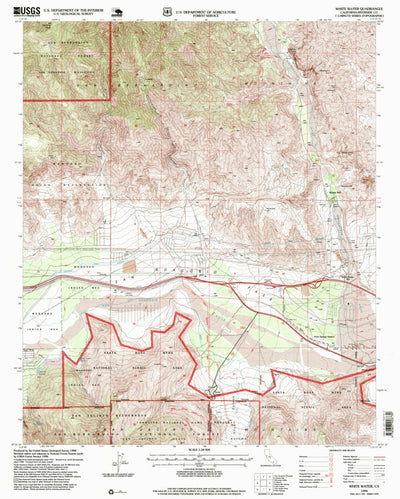 United States Geological Survey White Water, CA (1996, 24000-Scale) digital map