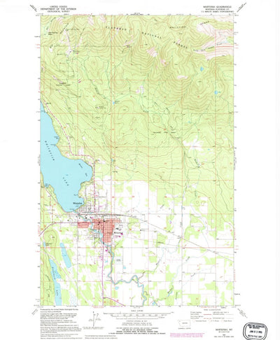 United States Geological Survey Whitefish, MT (1991, 24000-Scale) digital map