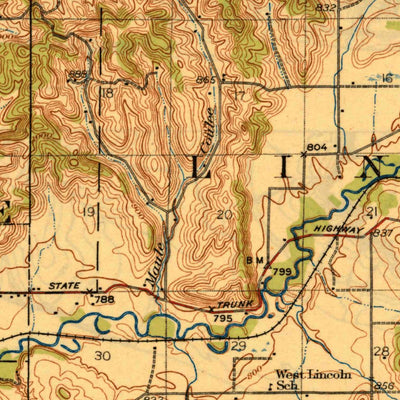 United States Geological Survey Whitehall, WI (1929, 62500-Scale) digital map