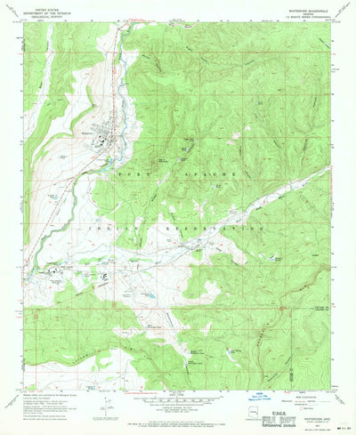 United States Geological Survey Whiteriver, AZ (1967, 24000-Scale) digital map
