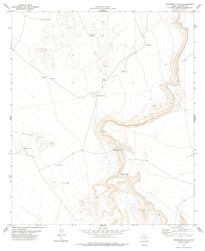 United States Geological Survey Whiterock Hills, TX (1977, 24000-Scale) digital map