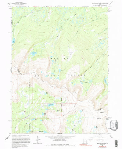 United States Geological Survey Whiterocks Lake, UT (1990, 24000-Scale) digital map