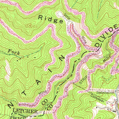 United States Geological Survey Whitesburg, KY-VA (1954, 24000-Scale) digital map