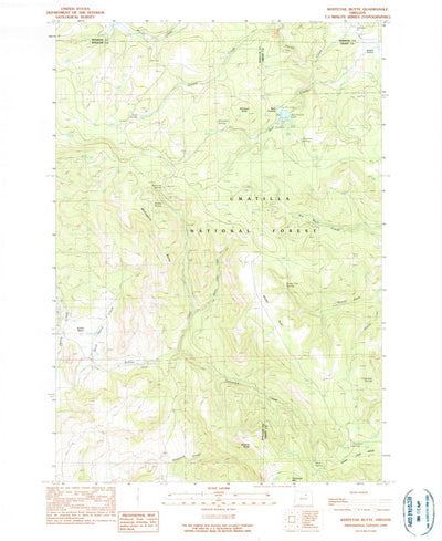 United States Geological Survey Whitetail Butte, OR (1990, 24000-Scale) digital map