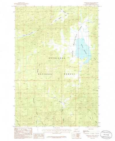 United States Geological Survey Whitetail Peak, MT (1985, 24000-Scale) digital map