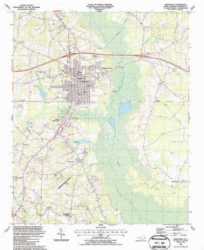 United States Geological Survey Whiteville, NC (1987, 24000-Scale) digital map