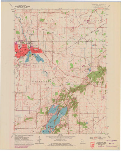 United States Geological Survey Whitewater, WI (1960, 24000-Scale) digital map