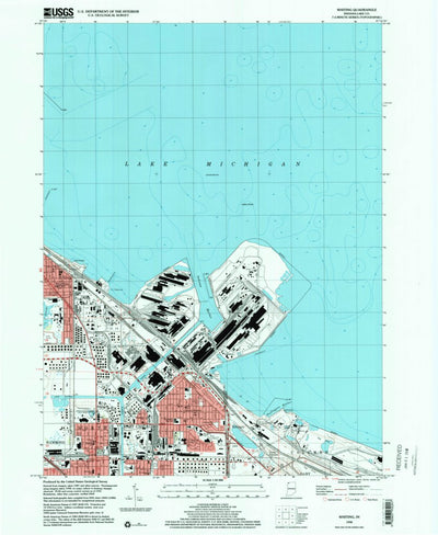United States Geological Survey Whiting, IN (1998, 24000-Scale) digital map