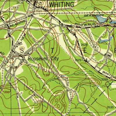United States Geological Survey Whiting, NJ (1942, 62500-Scale) digital map