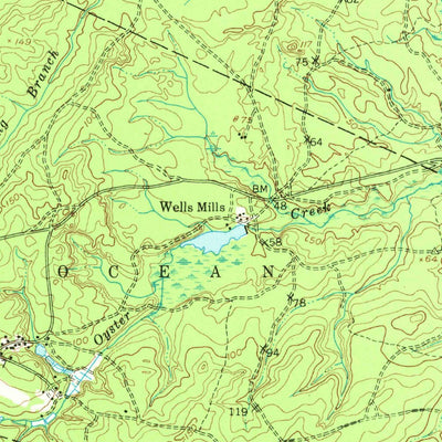 United States Geological Survey Whiting, NJ (1949, 62500-Scale) digital map