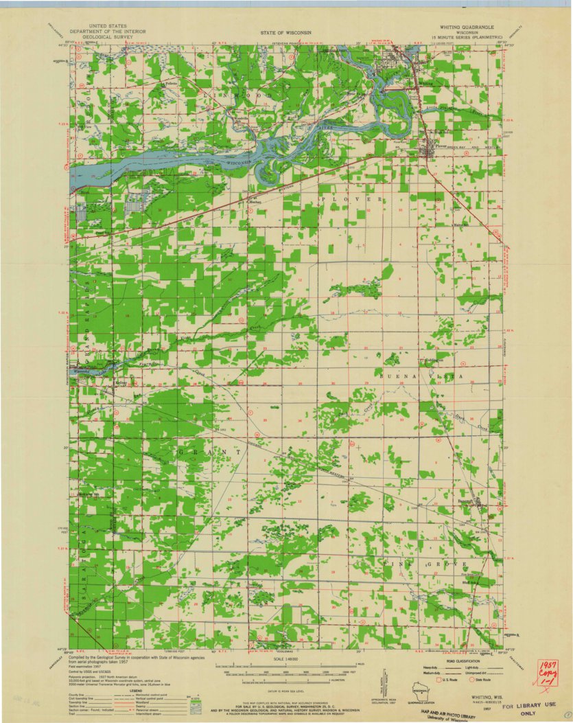 Whiting, WI (1957, 48000Scale) Map by United States Geological Survey