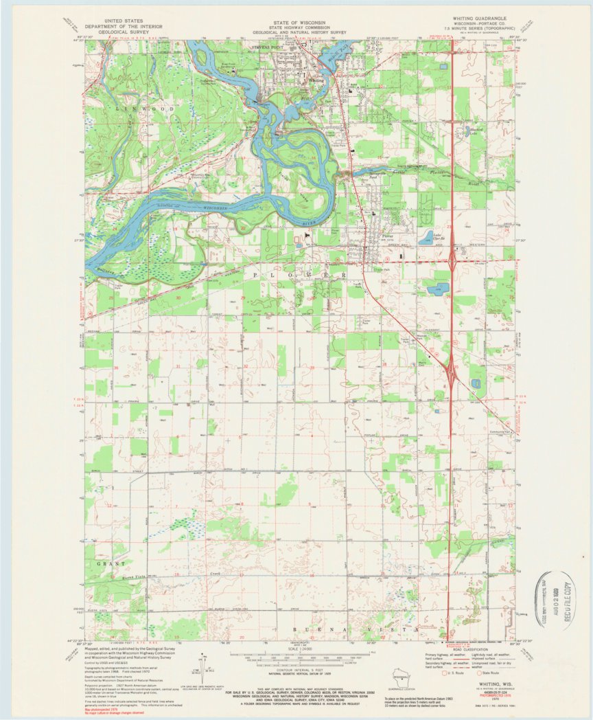 Whiting, WI (1970, 24000Scale) Map by United States Geological Survey