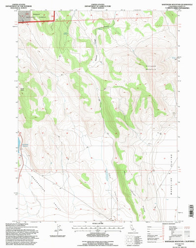 United States Geological Survey Whitinger Mountain, CA (1993, 24000-Scale) digital map