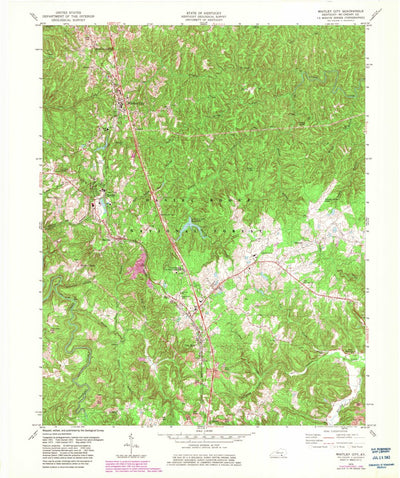 United States Geological Survey Whitley City, KY (1979, 24000-Scale) digital map