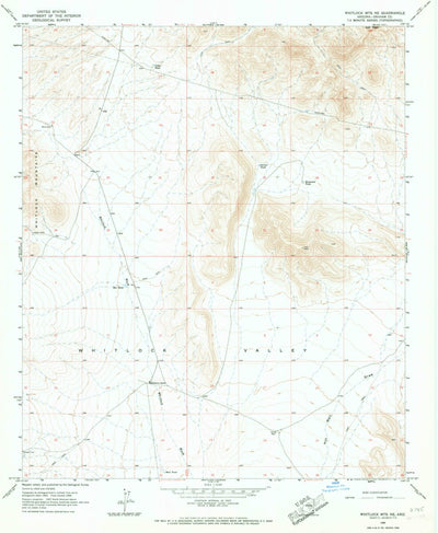 United States Geological Survey Whitlock Mountains NE, AZ (1966, 24000-Scale) digital map