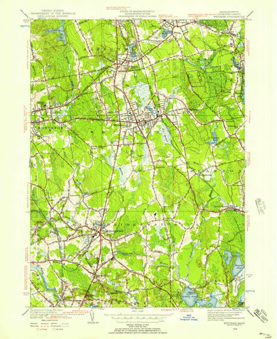 United States Geological Survey Whitman, MA (1948, 24000-Scale) digital map