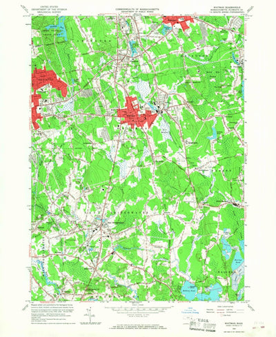 United States Geological Survey Whitman, MA (1962, 24000-Scale) digital map